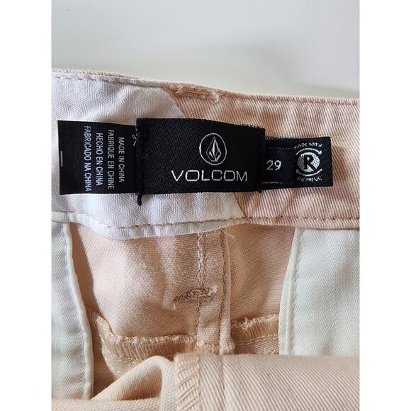 VOLCOM Pink Peach Chino Mid-Rise Skater Active Stretch Shorts SZ 29 - Picture 4 of 9